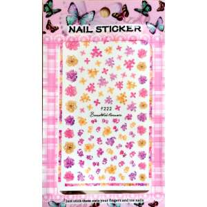 Köröm matricák, virág minták, F222 - Körömmatrica