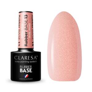 Claresa Rubber Base 13, Glitter Silver, Baza pentru oja gel, Sistem de aplicare ușor, Proiectat în Franța - Unghii artificiale cu gel