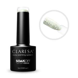 Claresa Soak Off UV/LED Kolor Glitter 01 Lakier hybrydowy, łatwy system malowania, 5ml - Uroda i zdrowie