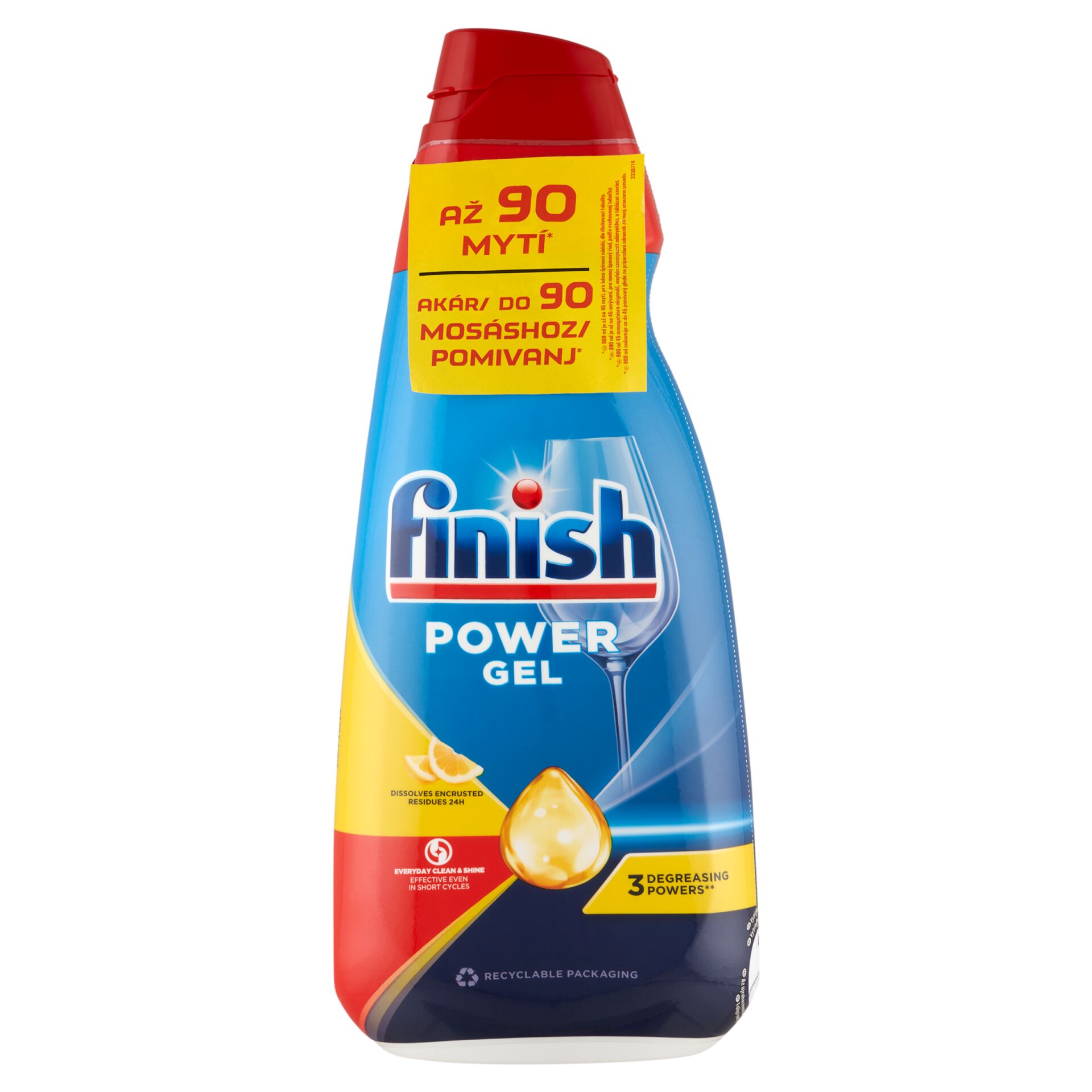 E-shop Finish Power Gel Lemon Gél na umývanie riadu 90 riadu 2x900ml