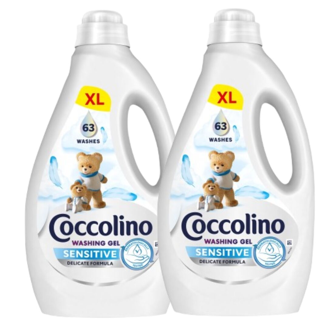 E-shop Coccolino Sensitive tekutý prací gél 2x2,52L - 126 praní