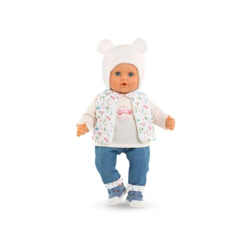 Corolle baba téli szettben: mellény, sapka, ing, farmer - Játékbaba ruha
