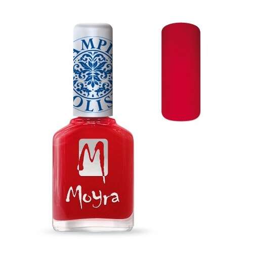 Moyra nyomdalakk SP 02 Red, 12ml-es üveg, piros körömlakk nyomdázáshoz - Körömnyomda