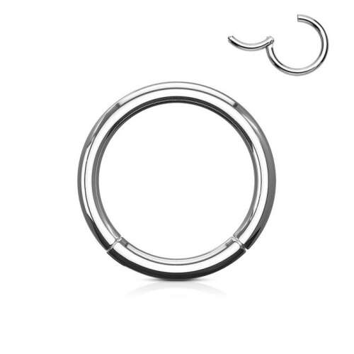 10mm ezüst színű csuklós karika septum, szemöldök, mellbimbó vagy intim piercinghez - Piercing