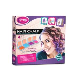 TyToo Hair Chalk Tropical Sunset set, 4 vibrant colors, orange, light blue, purple, pink, temporary hair color - Hair chalk