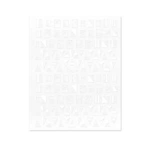 Moyra öntapadós körömmatricák No. 01 fehér, geometriai minták - Körömmatrica