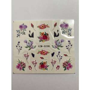Virágos körömmatricák, YZW-3238, köröm díszítő matricák, köröm matricák, köröm díszítés, körömmatricák köröm díszítéshez, köröm díszítő kellékek, köröm díszek - Körömmatrica