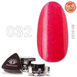 Profinails Színes UV Zselé No. 032, piros csillámos körömzselé, 5g - Műköröm zselé