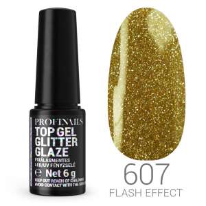 Profinails Top Gel Glitter Glaze No. 607 Flash Effect LED/UV körmökhöz való zselé, 6g - Műköröm alapozó & fedő zselé