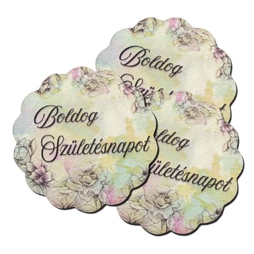 Nyomtatott fa tábla - Virágos tábla - Boldog születésnapot/db 147852646 - Ajándékötlet születésnapra