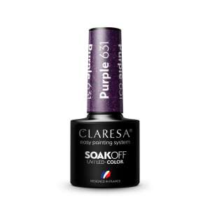 Claresa Soak Off UV/LED Lakier hybrydowy w kolorze Purple 631, łatwy system malowania, zaprojektowany we Francji - Uroda i zdrowie