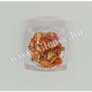 Narancssárga és arany körömfólia pelyhek átlátszó üvegben - Nono