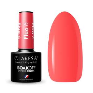 Claresa Fluo 6 Soak Off UV/LED Gel Polish, Korallenorange Farbe - Gel-Lack