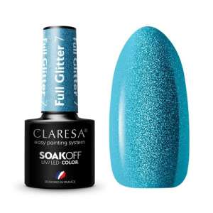 Claresa Full Glitter 7, blauer Glitzer-Gellack, ablösbarer UV/LED-Farbton, entworfen in Frankreich - Gel-Lack