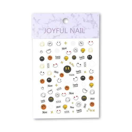 Joyful Nail - Mosolygós Körömmatrica - Öntapadós - 1024