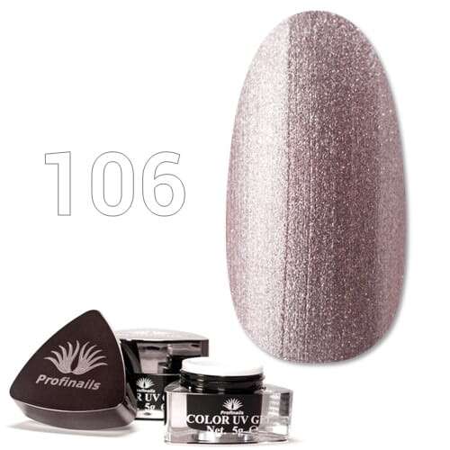 Profinails Színes UV Zselé No. 106, ezüst csillámos körömzselé