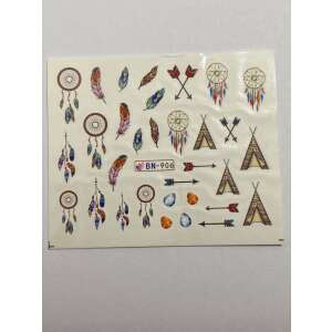 Körömmatricák álomfogókkal, tollak, nyilak és sátrak - Körömmatrica