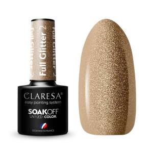 Claresa Full Glitter 02 Gel Polish, goldener Glitzer Nagellack, ablösbarer UV LED Gellack - Gel-Lack