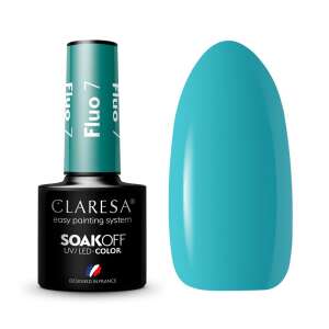 Claresa Fluo 07 Soak-Off UV/LED Gel Polish, türkisblaue Farbe, 5g Flasche - Claresa