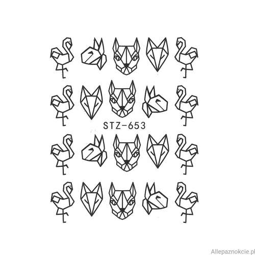 Körömmatrica - Geometrikus Állatminták - Akrilhatású - STZ-653