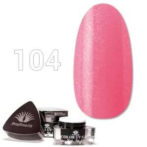 Profinails Színes UV Zselé No. 104, rózsaszín csillámos körömzselé - Műköröm zselé