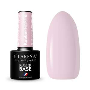 Claresa Rubber Base 06 - Körömlakk Alapozó, rózsaszín gél lakk üveg - Műköröm alapozó & fedő zselé