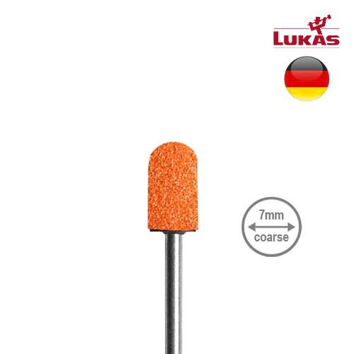 Lukas Podological narancs csiszolósapka, 7mm, durva - Pedikűr csiszolófej