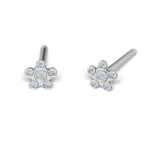 BabyBox Daisy Virág Fülbevaló Kristálykövekkel - Piercing