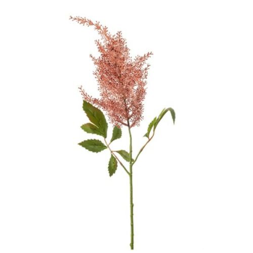 Élethű korall színű mű astilbe ág, 70 cm magas. Tökéletes lakásdekorációhoz. - Műnövény és művirág
