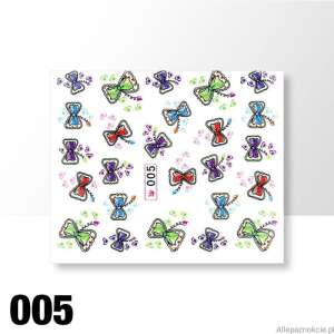 Matrica - Masnik - 005 körömmatricák, színes masni mintával a körmök díszítéséhez - Körömmatrica