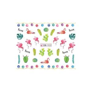 Matrica - BN-922 flamingó és kaktusz körömmatricák - Körömmatrica