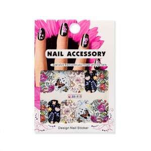 Virágos és pillangós körömmatricák, BN-815, köröm díszítés, köröm matricák - Körömmatrica