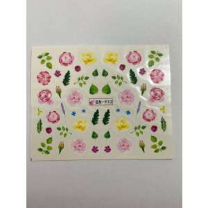 Virágos körömmatricák, BN-932, köröm díszítő matricák, köröm matricák, köröm dekoráció, köröm kiegészítők, köröm kellékek, köröm matricák körmökhöz, köröm matricák manikűrhöz, köröm matricák pedikűrhöz - Körömmatrica