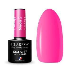 Claresa Neon 02 Soak-Off UV/LED Lac Gel, Culoare Neon Roz - Frumusețe și sănătate