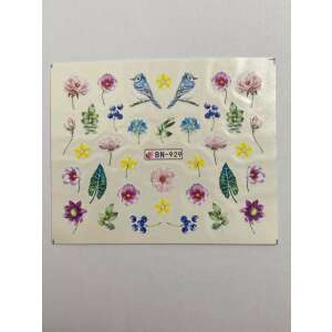 Körömmatricák virágos és madaras mintákkal, BN-929 - Körömmatrica