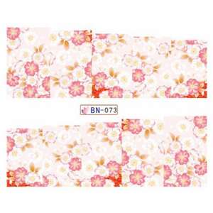 Virágos köröm matricák, BN-073 köröm díszítő matricák - Körömmatrica