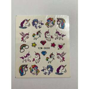 Egyszarvú körömmatricák, YZW-3030, 20 darab - Körömmatrica