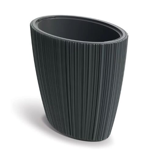 Prosperplast Oro High Oval sötétszürke virágcserép, 595x545 mm, modern ültetőedény - Virágcserép