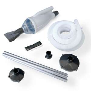 Pooltrend Deluxe kézi medence porszívó szett, tartalmazza a porszívót, tömlőt, teleszkópos rudat, kefét és csatlakozókat - Pooltrend