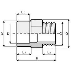 Műszaki rajz a PVC KM Karmantyú D63 fittingről, méretekkel - Szűrőberendezés & Vízforgató