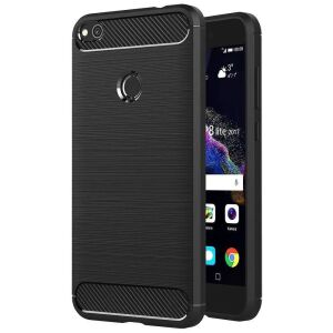 Etui TPU z włókna węglowego do Huawei P8/P9 Lite 2017, Czarne etui ochronne - Forcell