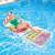 Woman relaxing on a Bestway inflatable lounge chair in a swimming pool