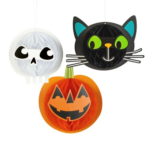 Halloween-i dekoráció - lampion szett - tök, macska, koponya - papír - 20 cm - 3 db / csomag 158177388 - Otthon és kert