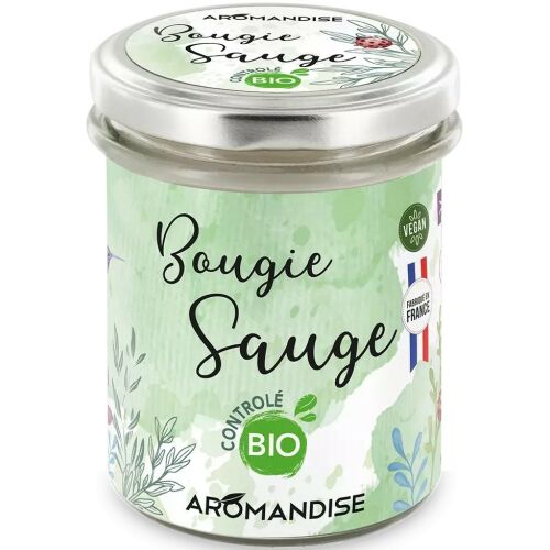 Bio illatos gyertya zsálya, vegán, 150g Aromandise 147964950 - Otthon és kert
