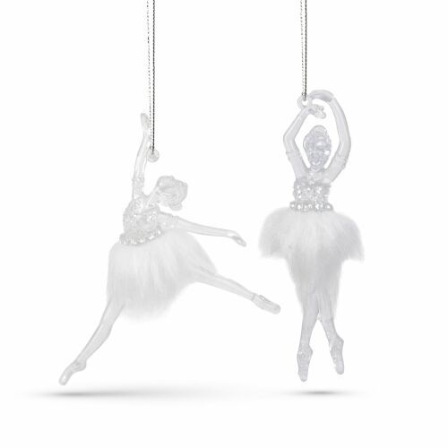 Karácsonyi dísz - akril balerina - 14 x 4 x 4 cm - 2 db/csomag