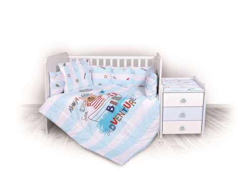 Lorelli  5 részes Ágynemű matracvédővel - Kalóz #kék-fehér 31302332