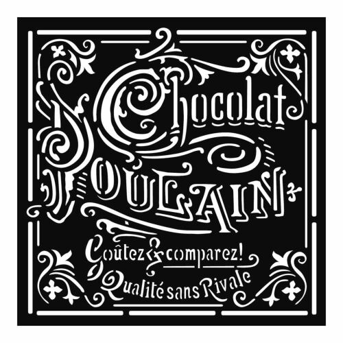 Csokoládé Poulain sablon 18x18 cm kézműves és dekorációs célokra - Rajzsablon