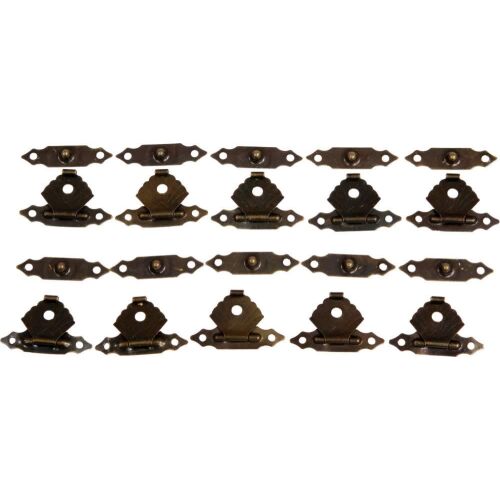 Bronz zsanérok, 28x18 mm, 10 db/csomag, ideális ékszerdobozokhoz és kis kézműves projektekhez - Fém díszítőelem