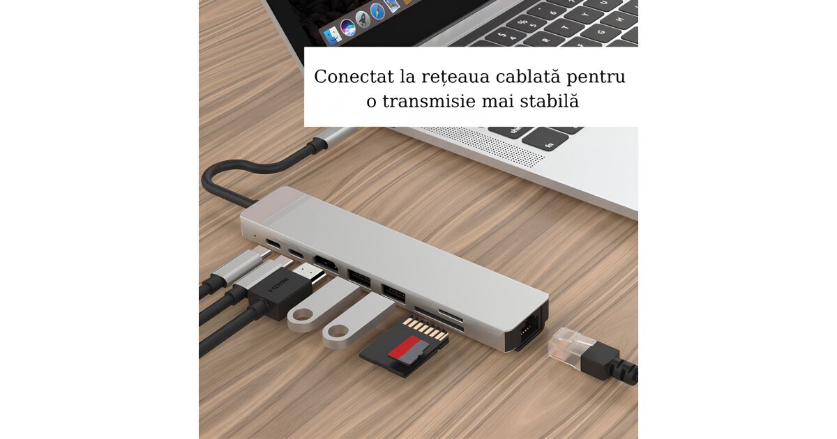 Hub Adaptor Multiport 10 in 1 SpectrumPoint®, USB-C 3.1, 4K HDMI Output ...