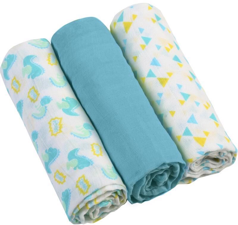 E-shop BABYONO Mušelínová plienka - Super mäkká 3 ks - tyrkysová